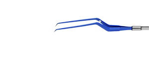 Биполярный пинцет байонетный конусный загнутый вниз антипригарный CLEANTips (190 мм)