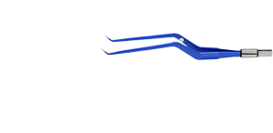Биполярный пинцет байонетный конусный загнутый вверх антипригарный CLEANTips (190 мм)
