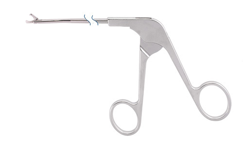 Ножницы эндоскопические изогнутые, крючковидные, левые, с кольцевидной рукояткой